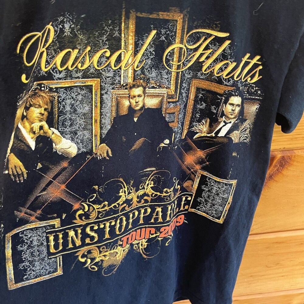 Rascal Flatts Shirt Gildan Unstoppable Concert S Tour Black T Tee 2009 - Picture 3 of 5